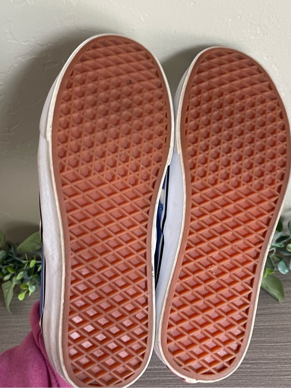 Vans Blue Checkerboard Vans Slip On Shoes Men 9 Women’s 10.5 - Picture 5 of 5